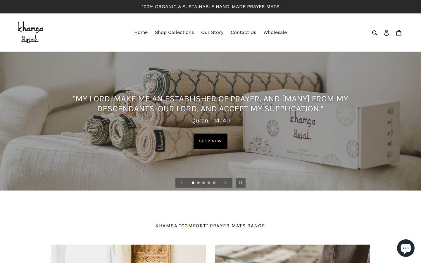 khamsa.co homepage screenshot