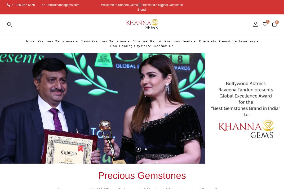 Gem Selections: Khanna Gems Pvt Ltd homepage screenshot