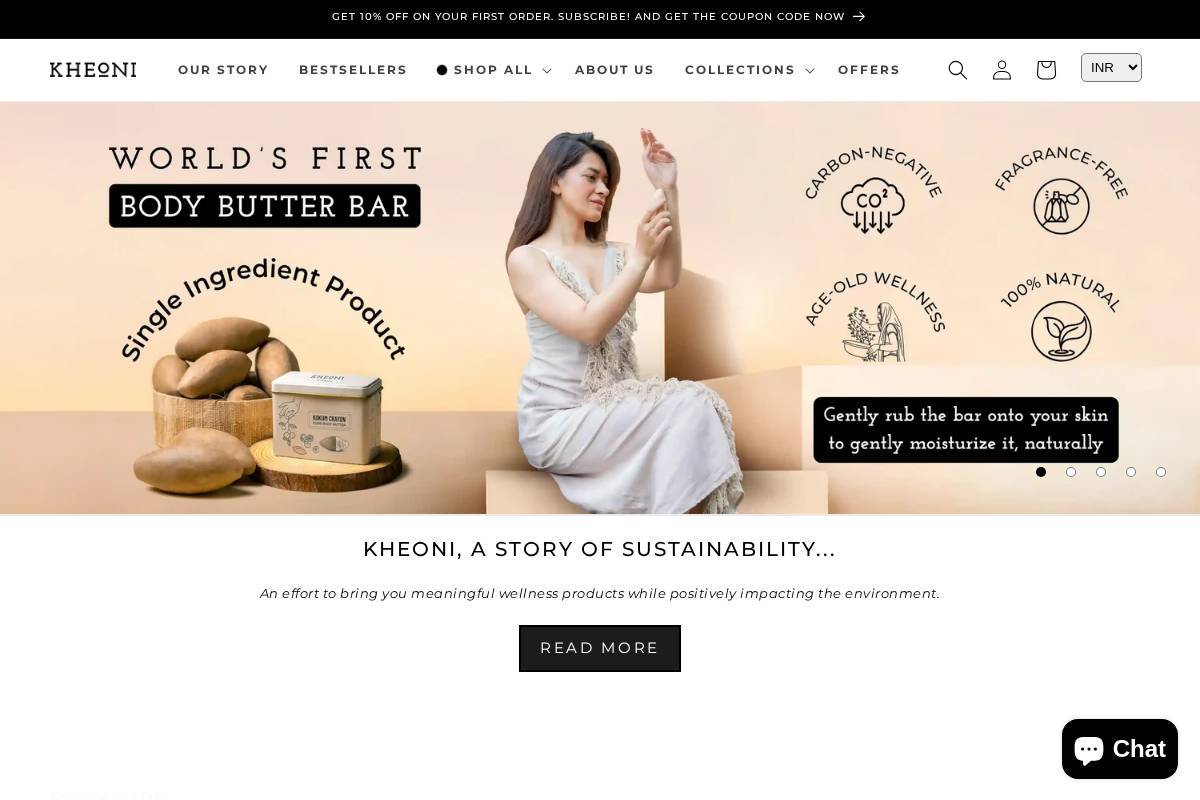 kheoni.com homepage screenshot