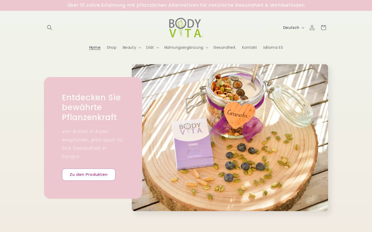 BodyVita homepage screenshot