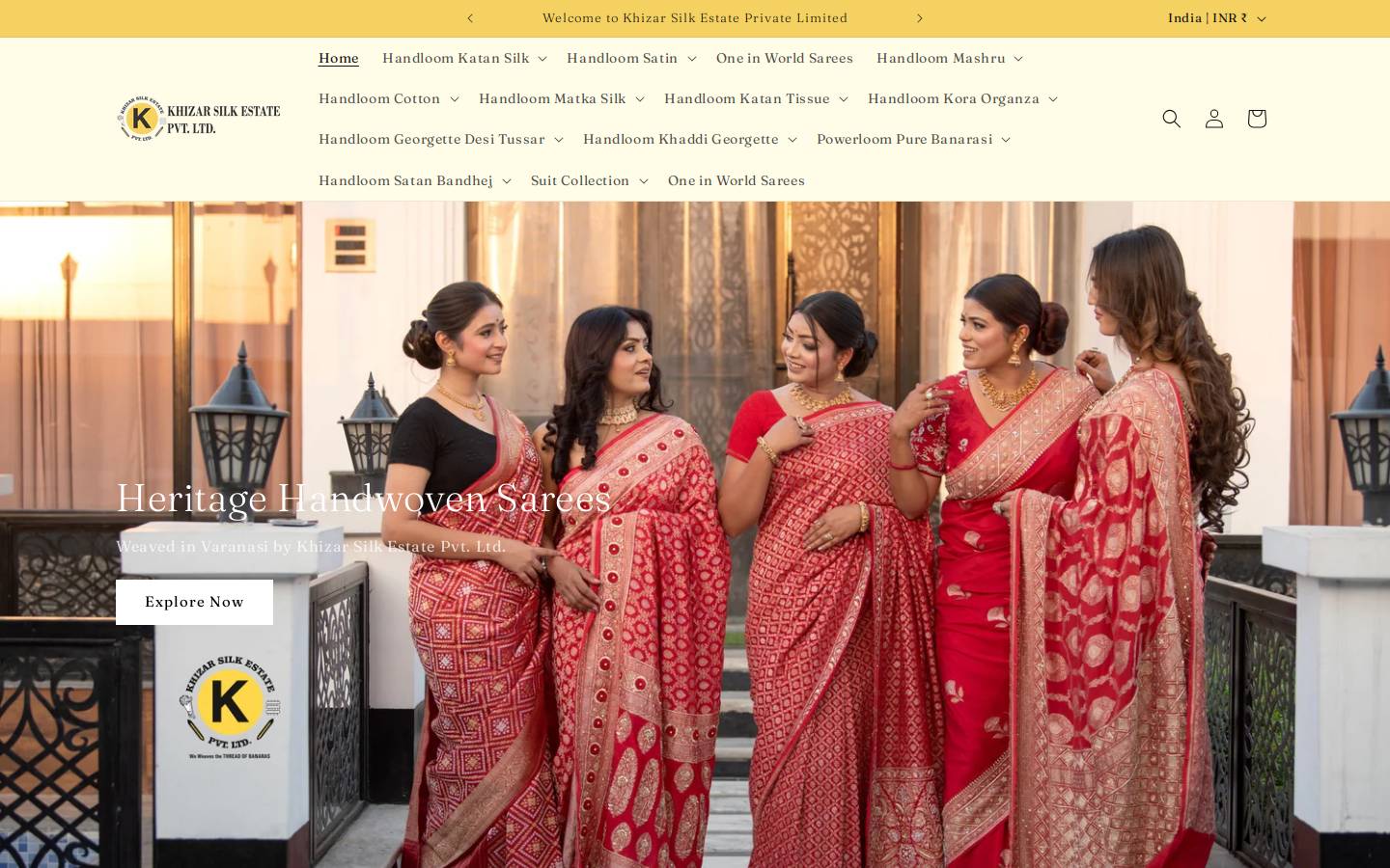 khizarsilkestatepvtltd.com homepage screenshot