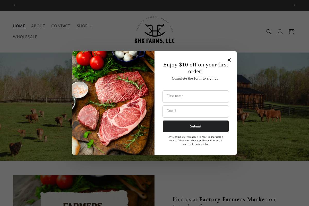 khkfarms.com homepage screenshot