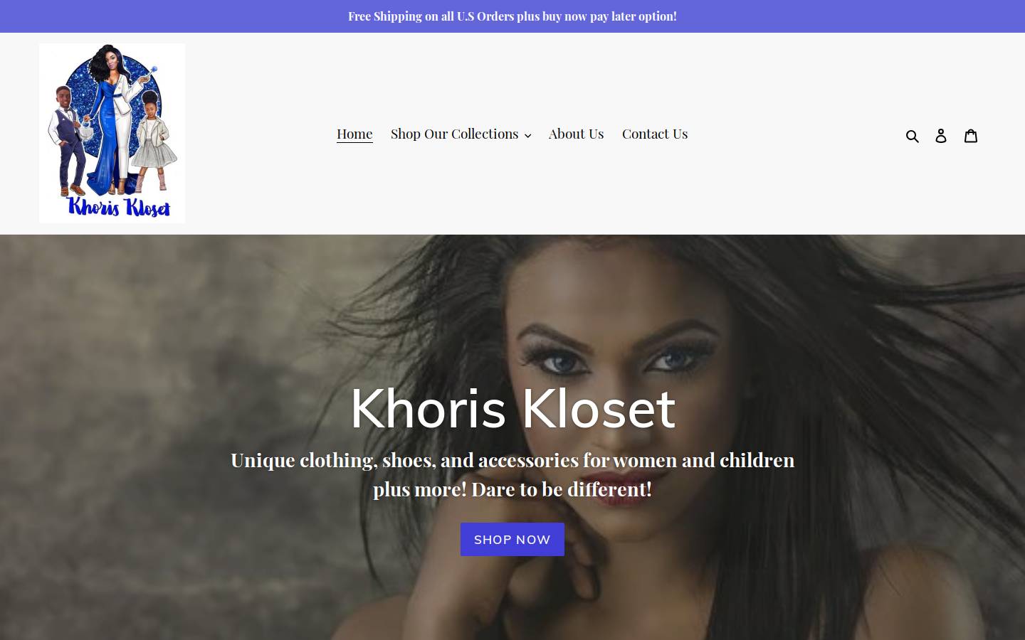 khoriskloset.com homepage screenshot