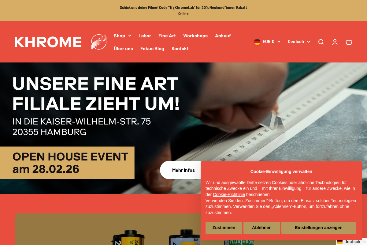 Khrome homepage screenshot