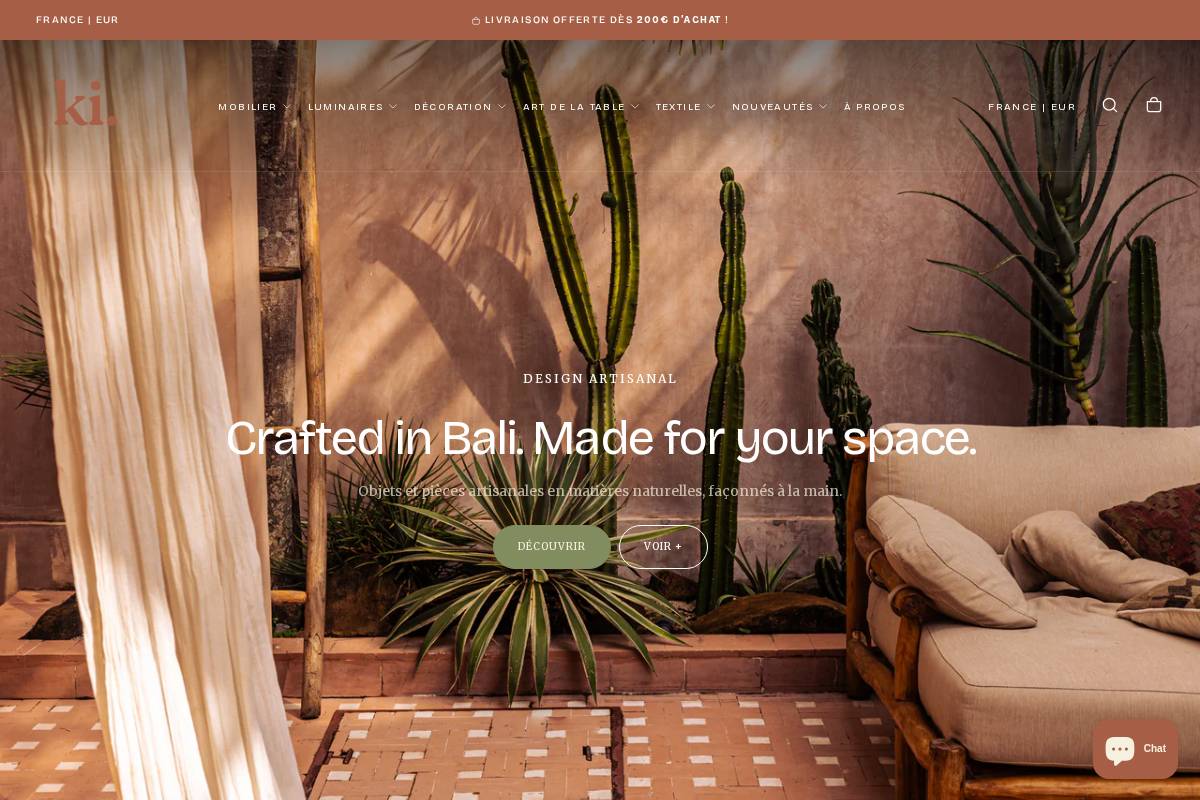 decoration bali  homepage screenshot