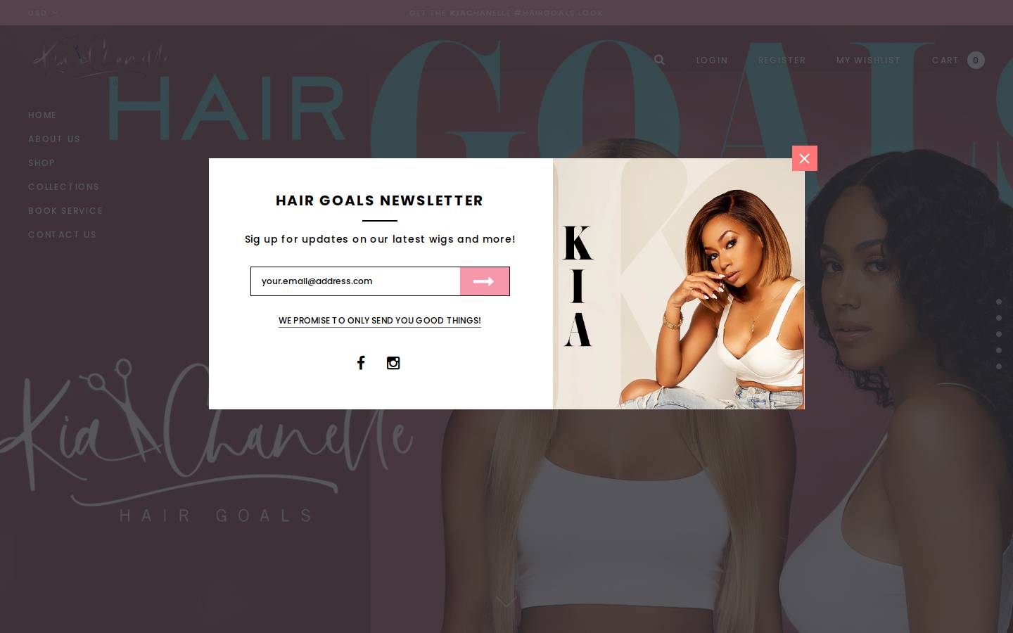 kiachanelle.com homepage screenshot