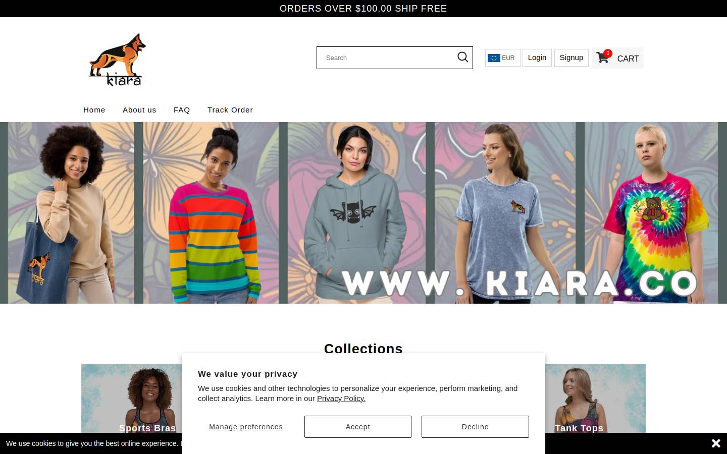 kiara.co homepage screenshot