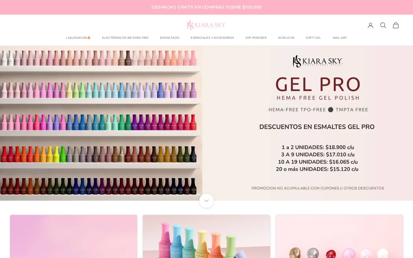 Kiara Sky Nails homepage screenshot