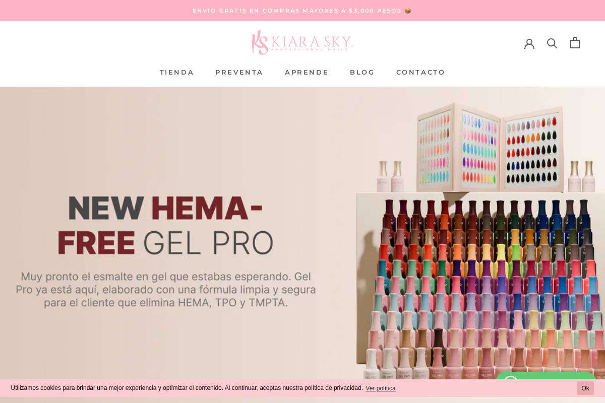 Kiara Sky Nails homepage screenshot
