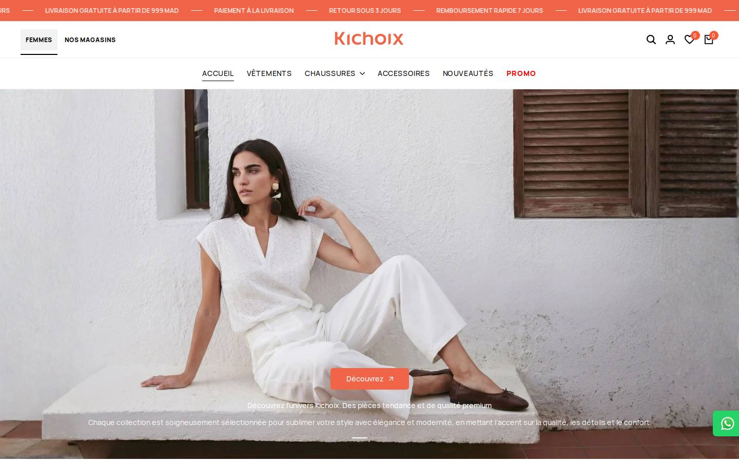 kichoix.com homepage screenshot