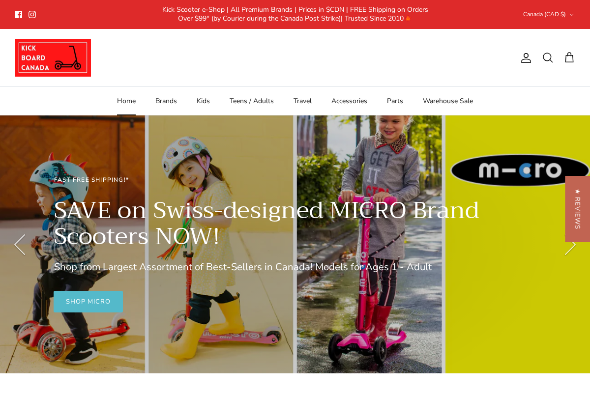 Kickboard Canada Inc. homepage screenshot