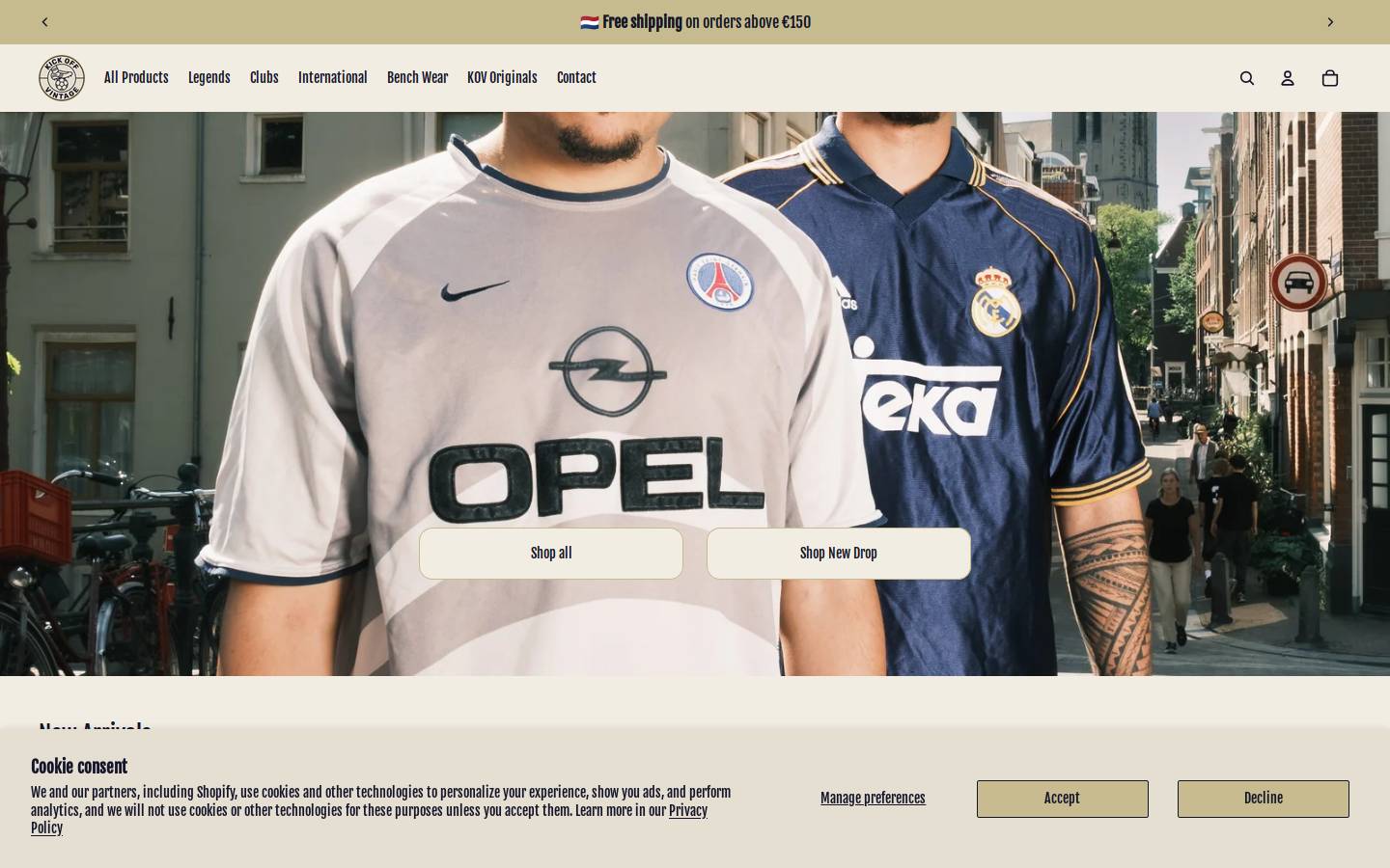 Kickoffvintage homepage screenshot