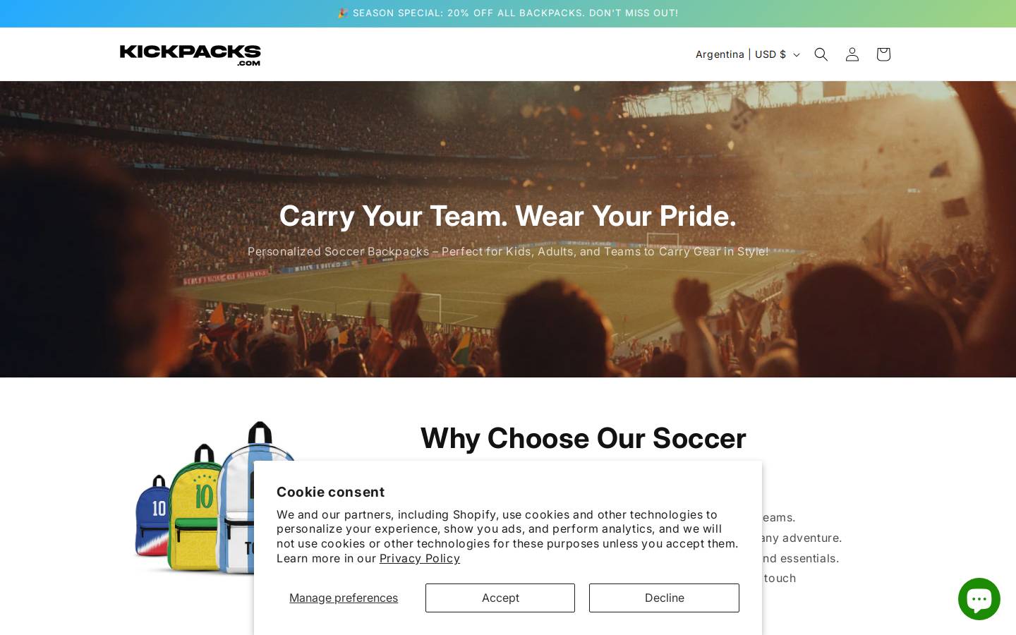 kickpacks.com homepage screenshot