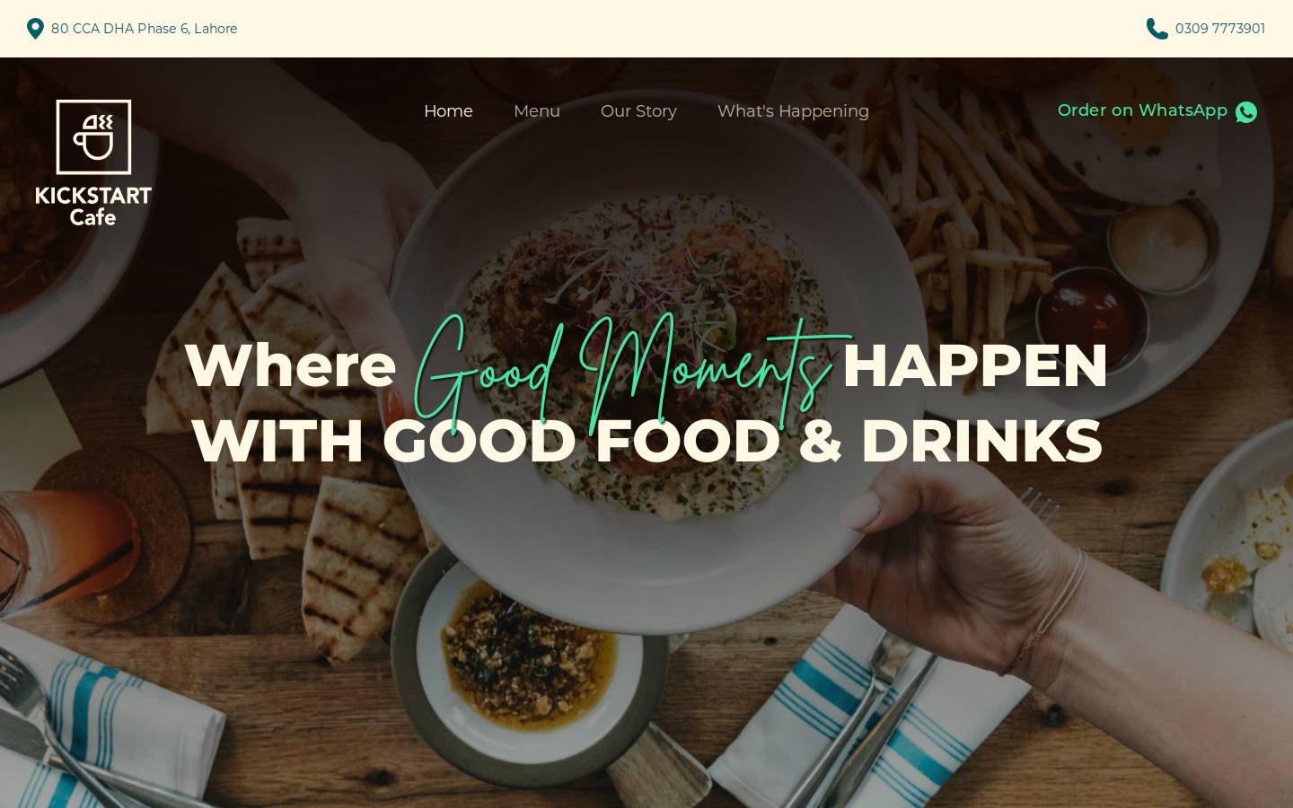 kickstart.cafe homepage screenshot
