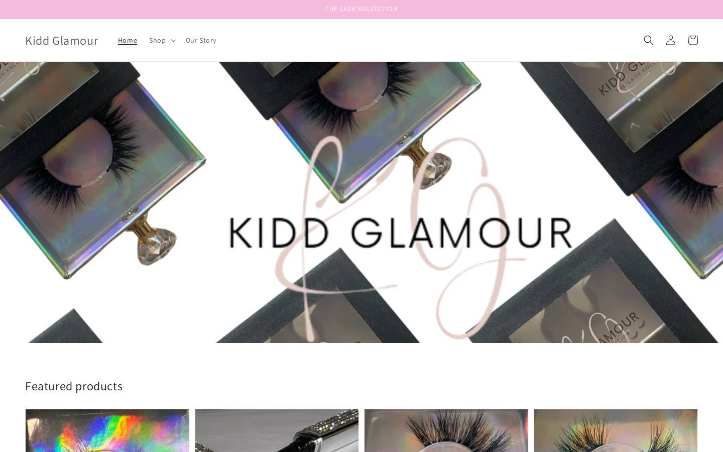 kiddglamour.com homepage screenshot