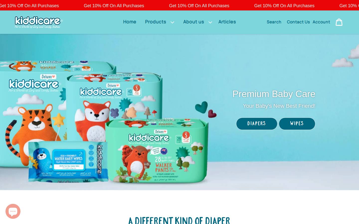 kiddicarekw.com homepage screenshot