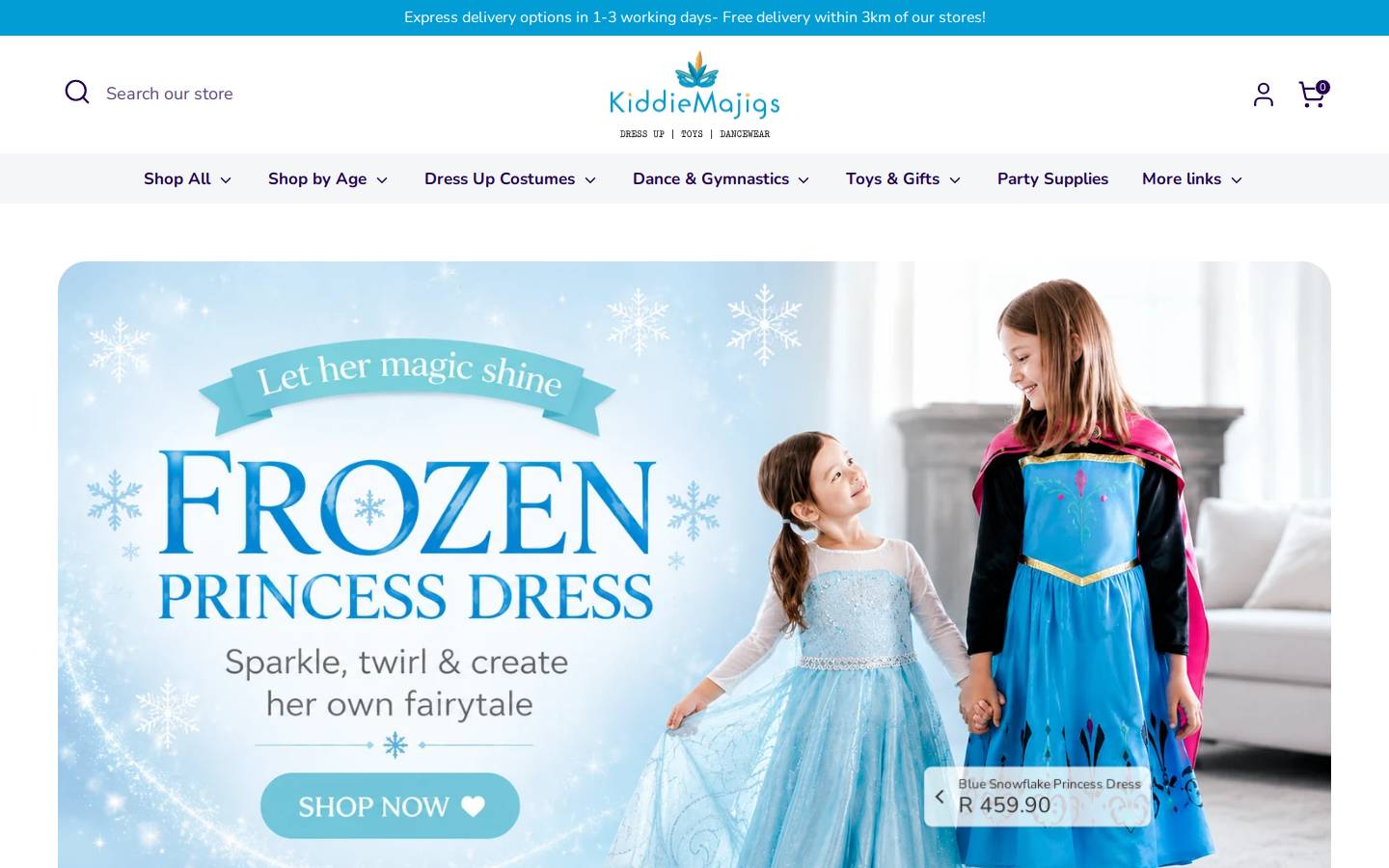 kiddiemajigs.co.za homepage screenshot