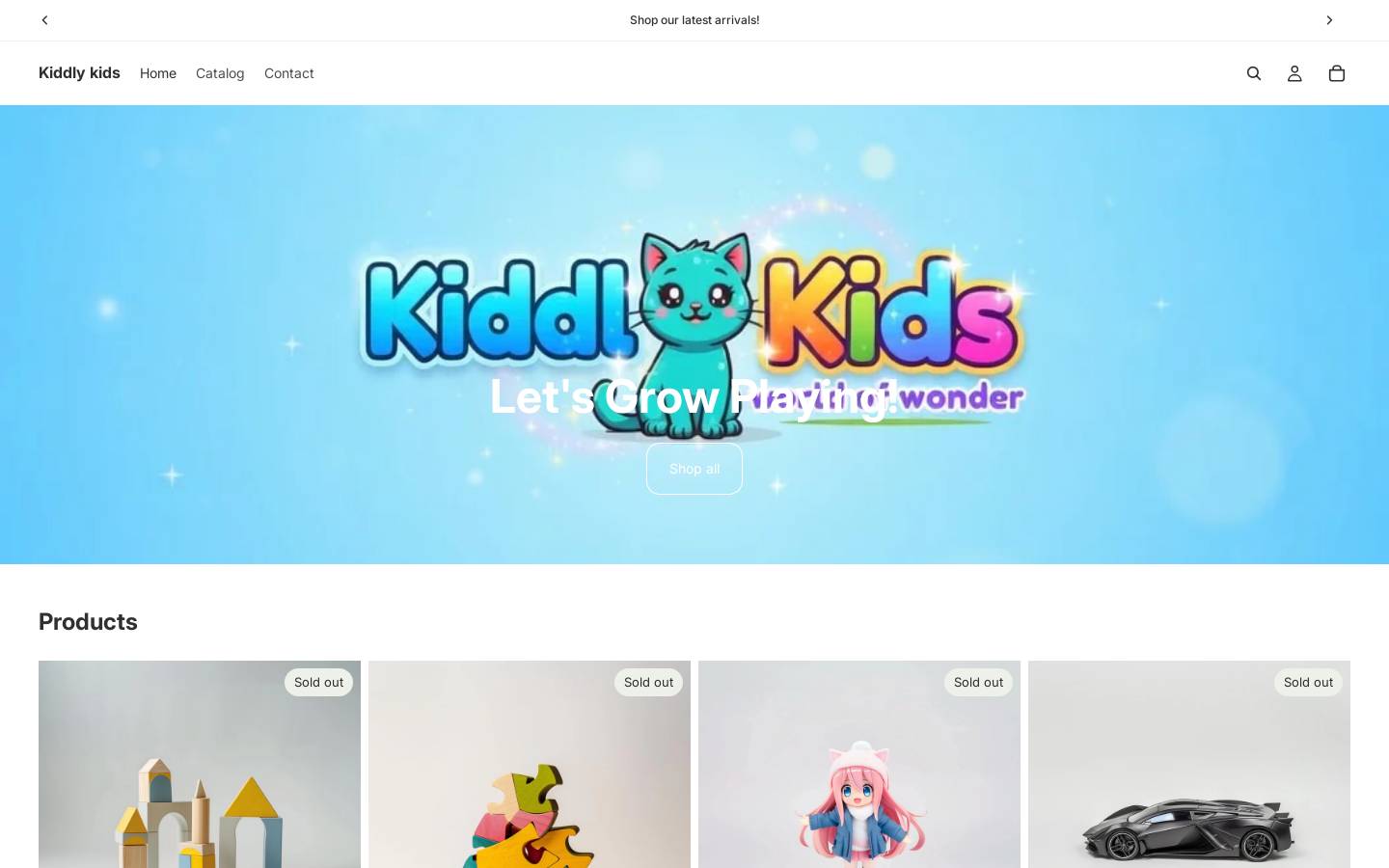 kiddlykids.in homepage screenshot