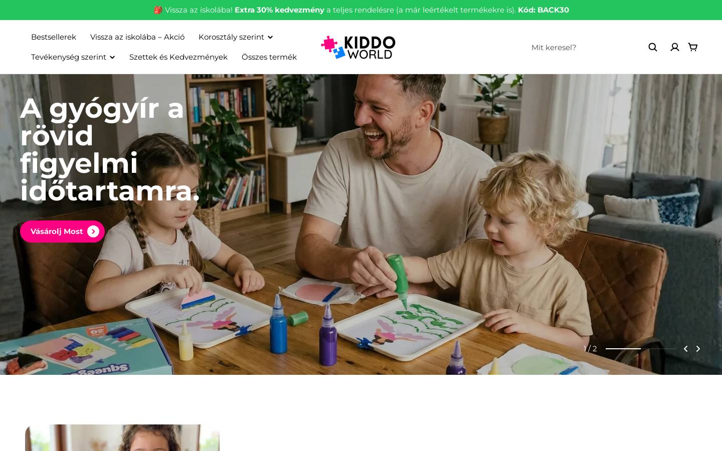Kiddo World homepage screenshot