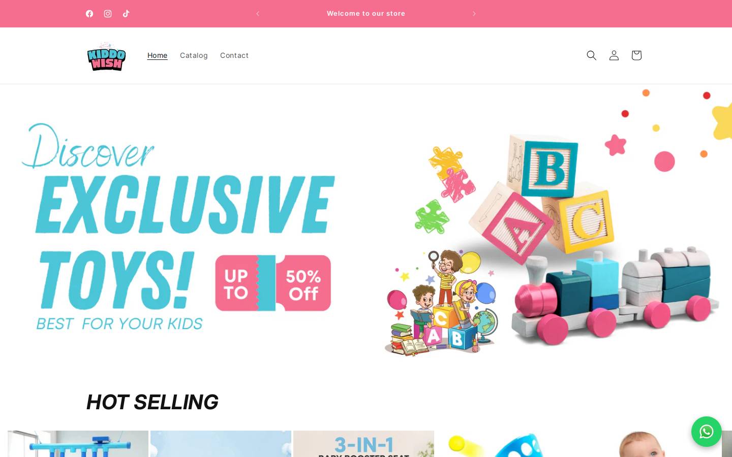 kiddowish.com homepage screenshot