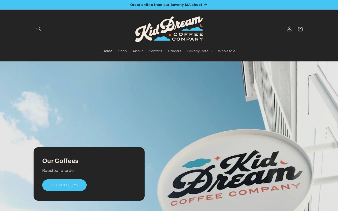 kiddreamcoffee.com homepage screenshot