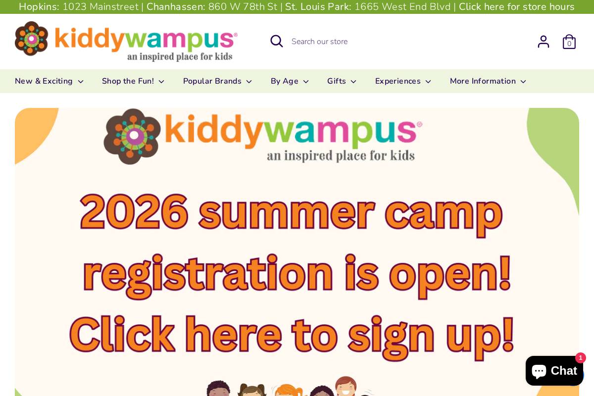 Kiddywampus homepage screenshot