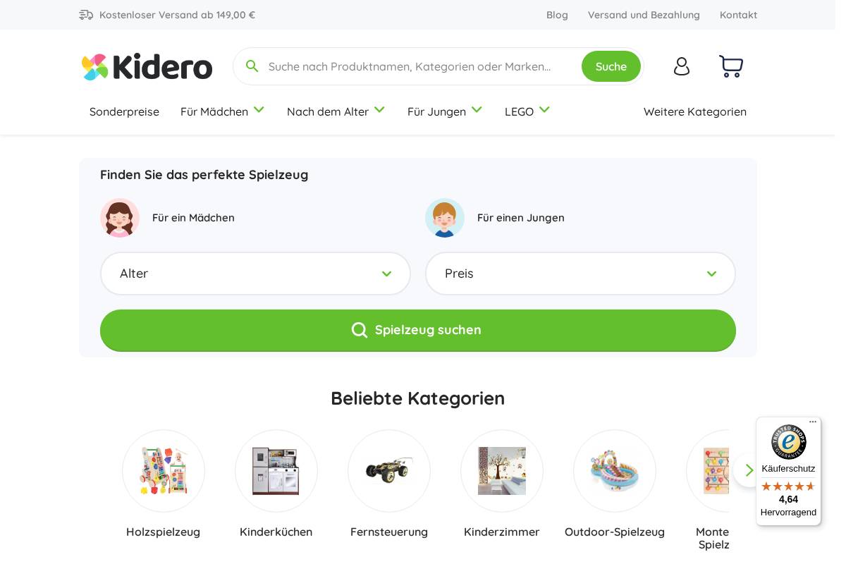 Kidero homepage screenshot