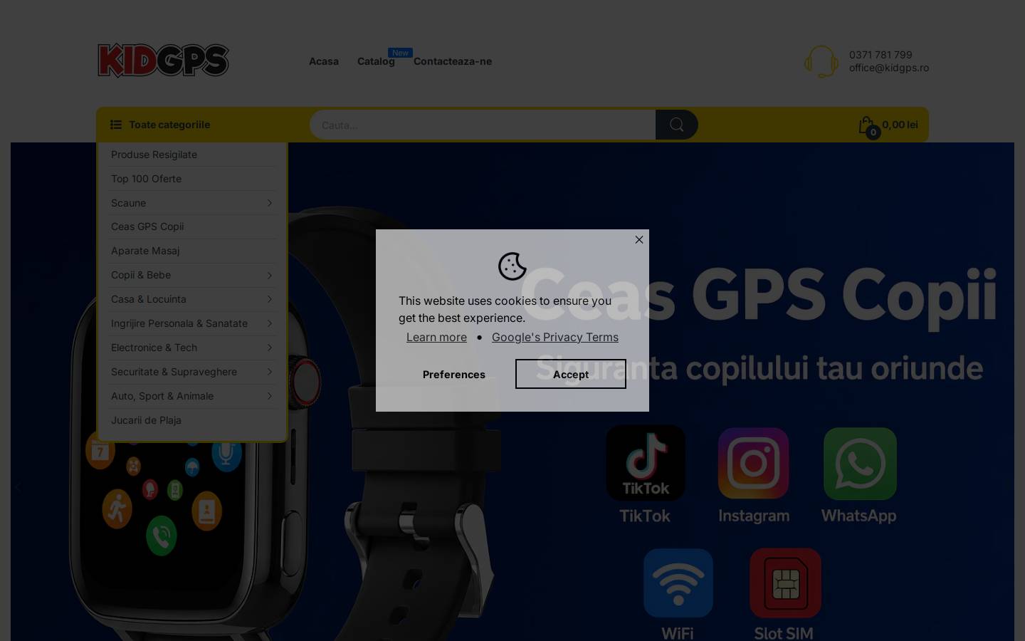 KidGPS homepage screenshot