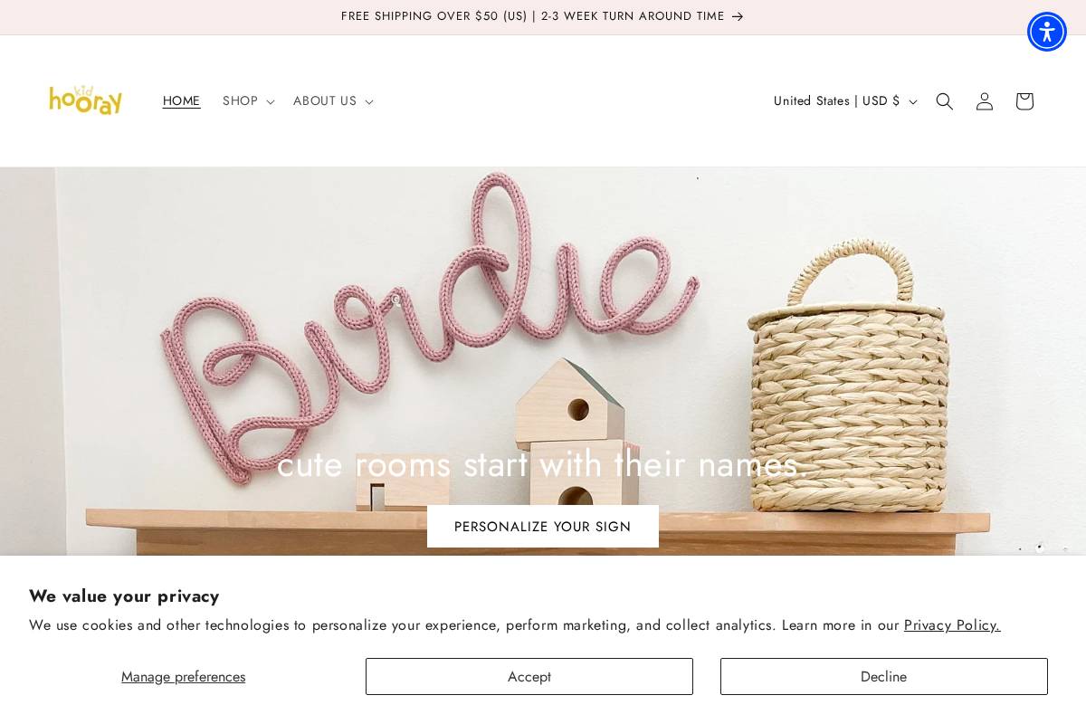 kidhooray.com homepage screenshot