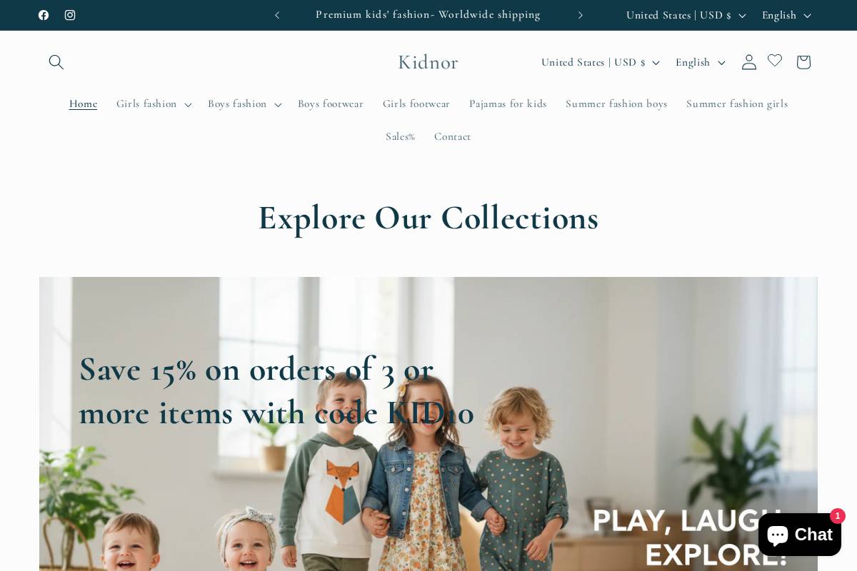 kidnor.com homepage screenshot