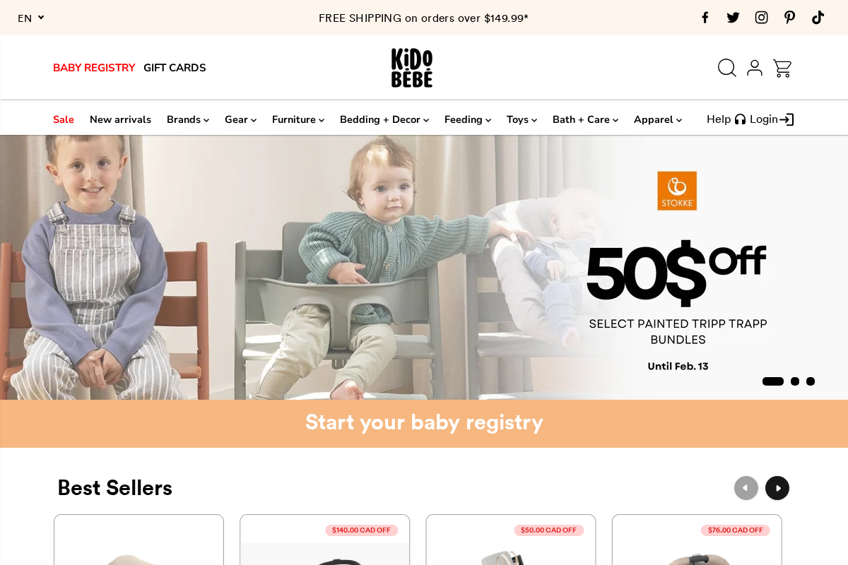 Kido Bebe homepage screenshot