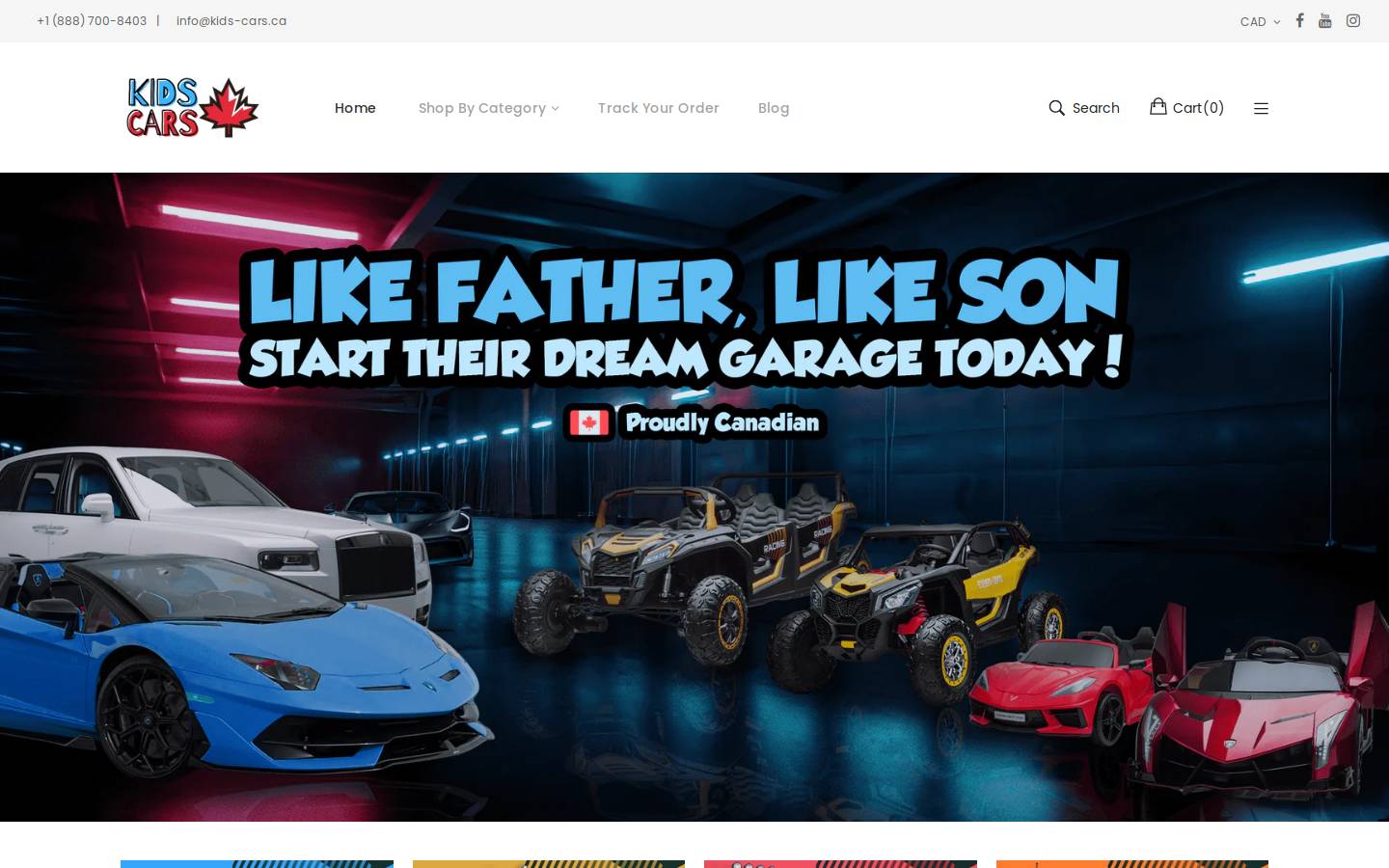 kids-cars.ca homepage screenshot