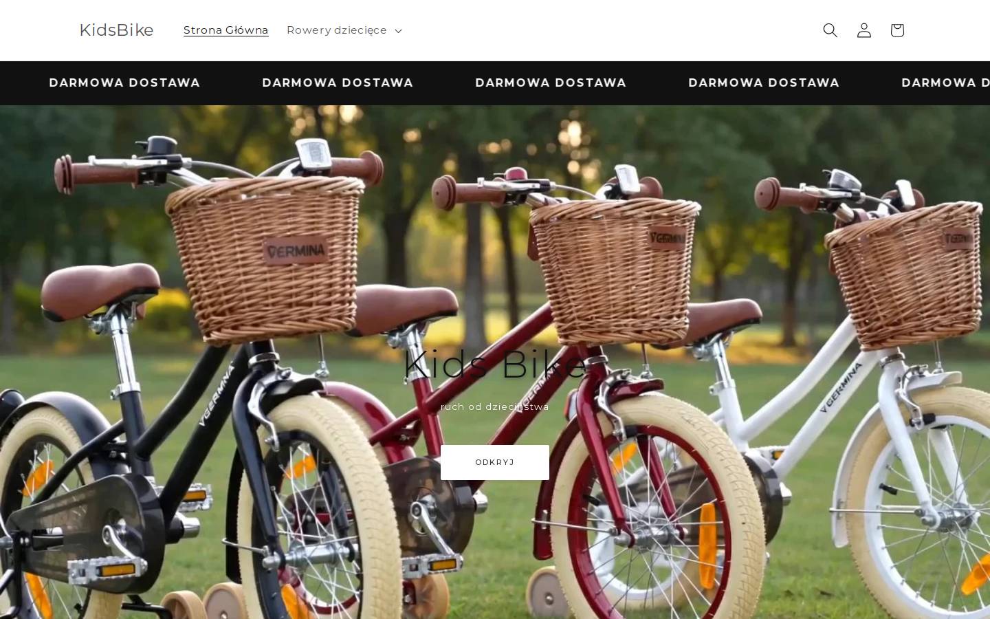 kidsbike.pl homepage screenshot