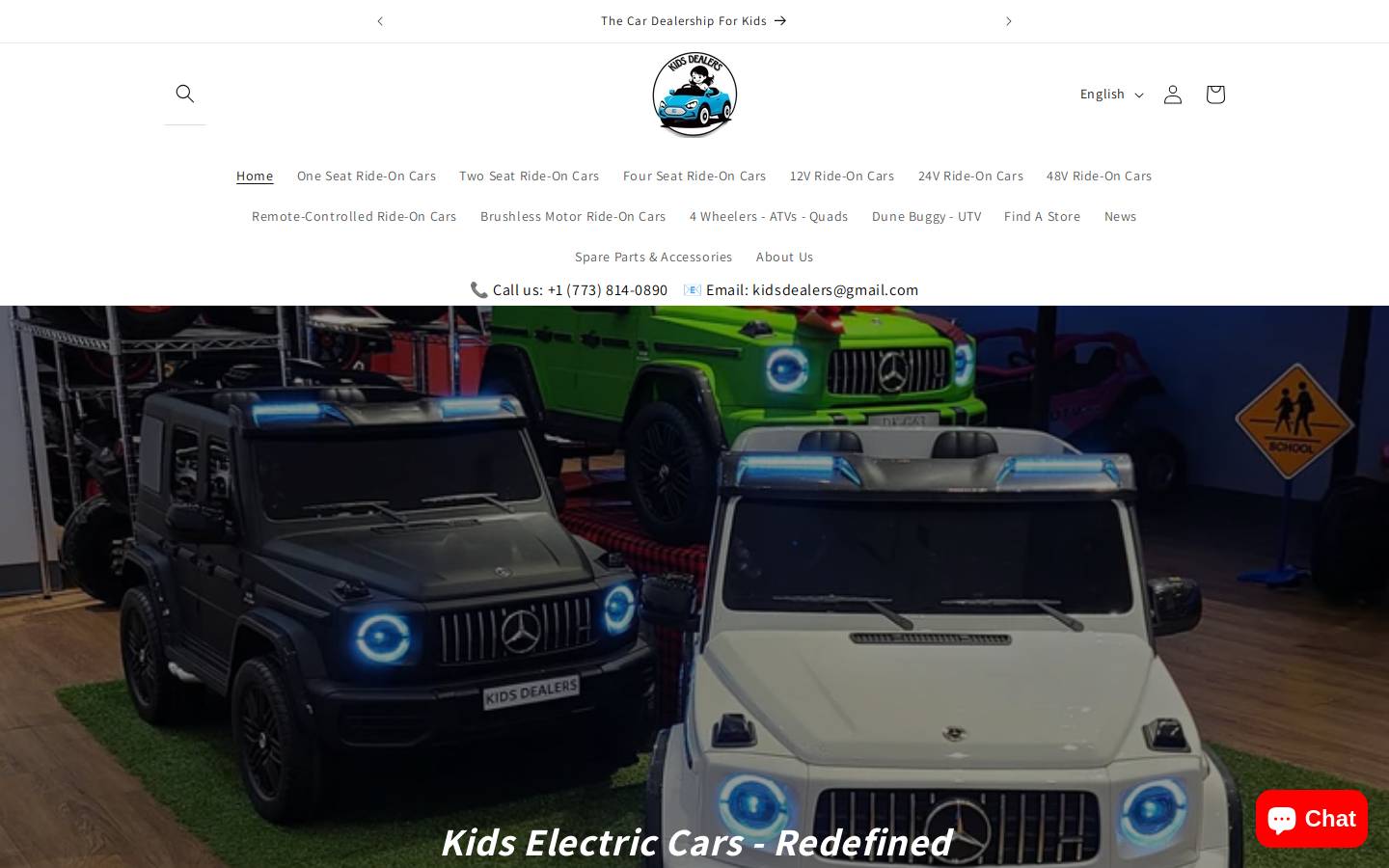 Kidscardealers homepage screenshot
