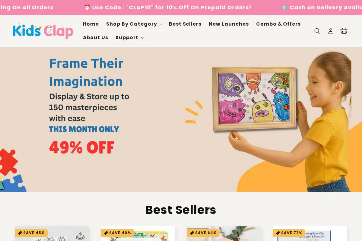 kidsclap.in homepage screenshot