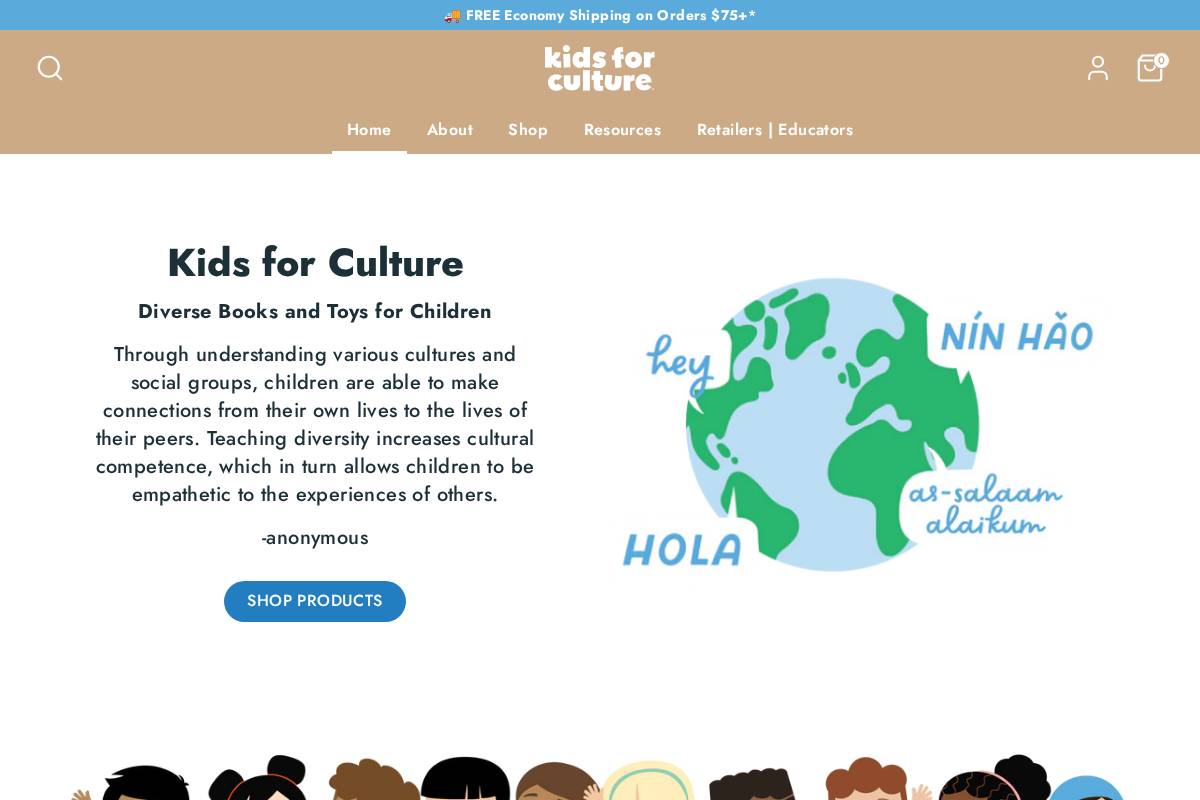 kidsforculture.com homepage screenshot