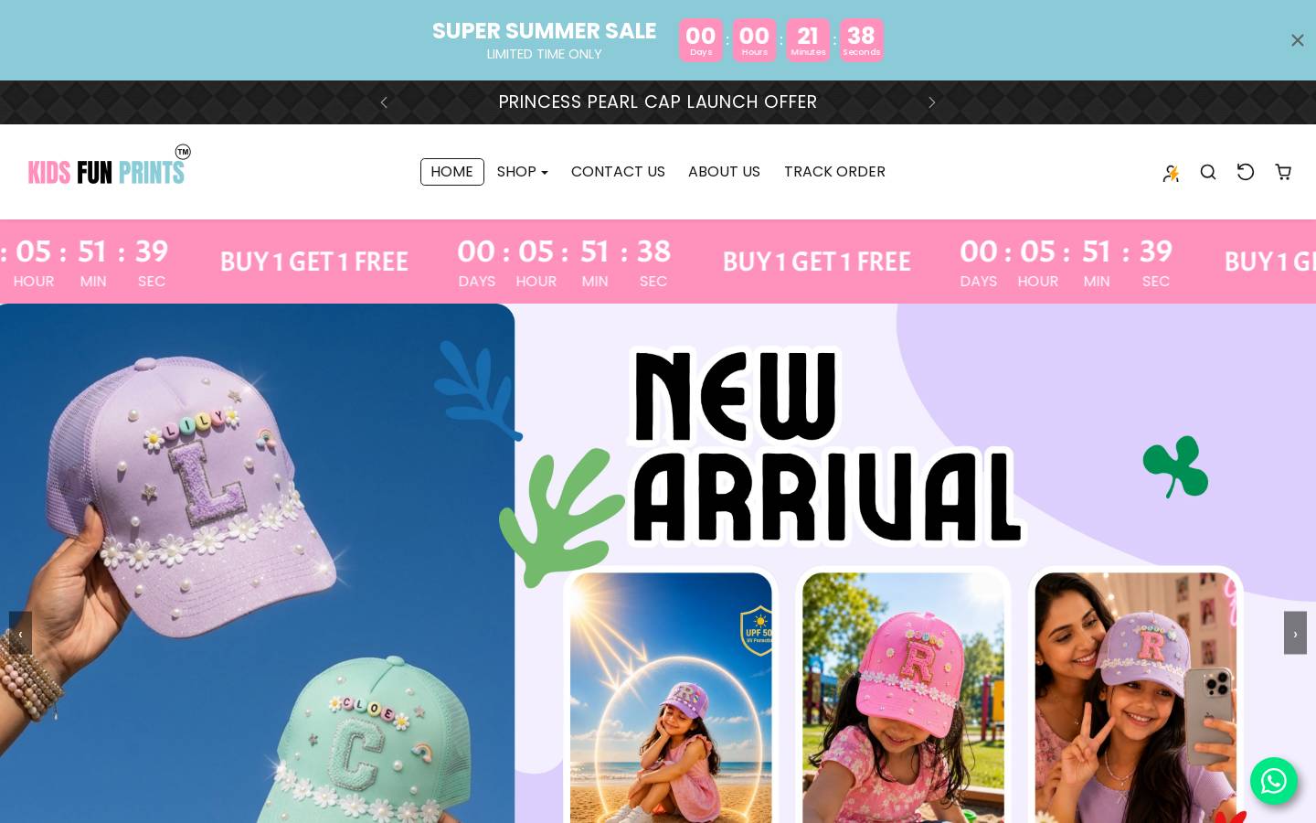 kidsfunprints.com homepage screenshot