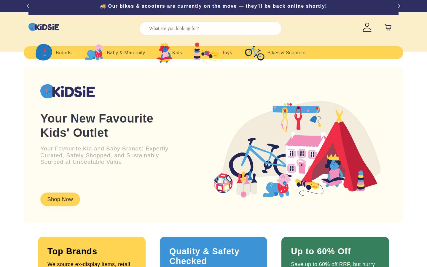 KiDSiE homepage screenshot
