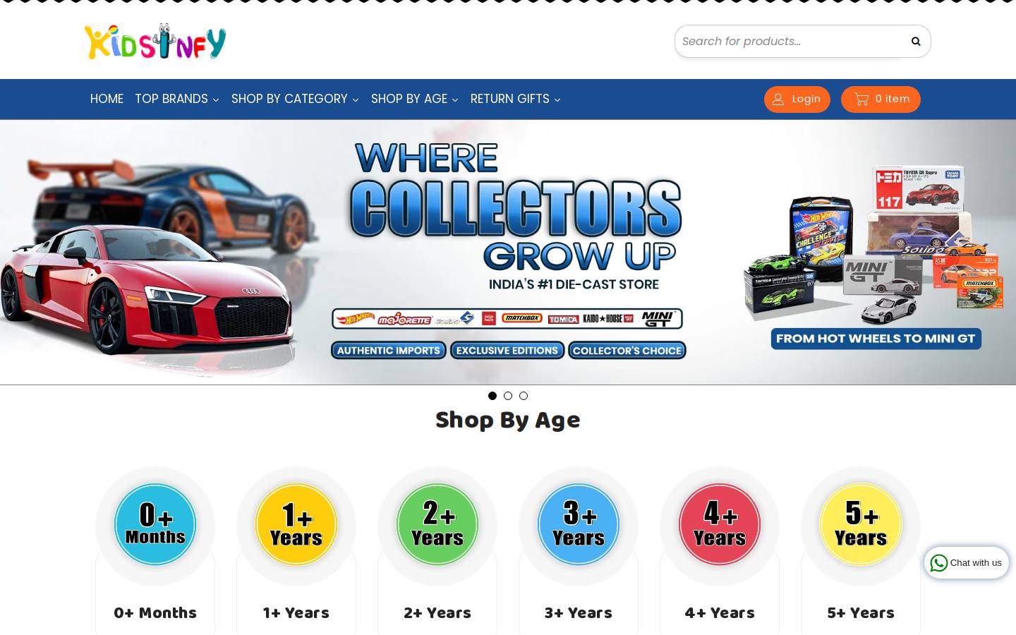kidsinfy.in homepage screenshot