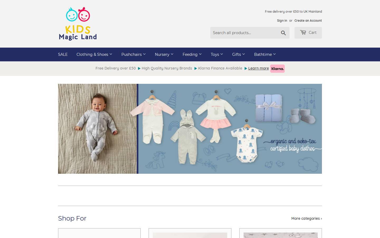 kidsmagicland.co.uk homepage screenshot