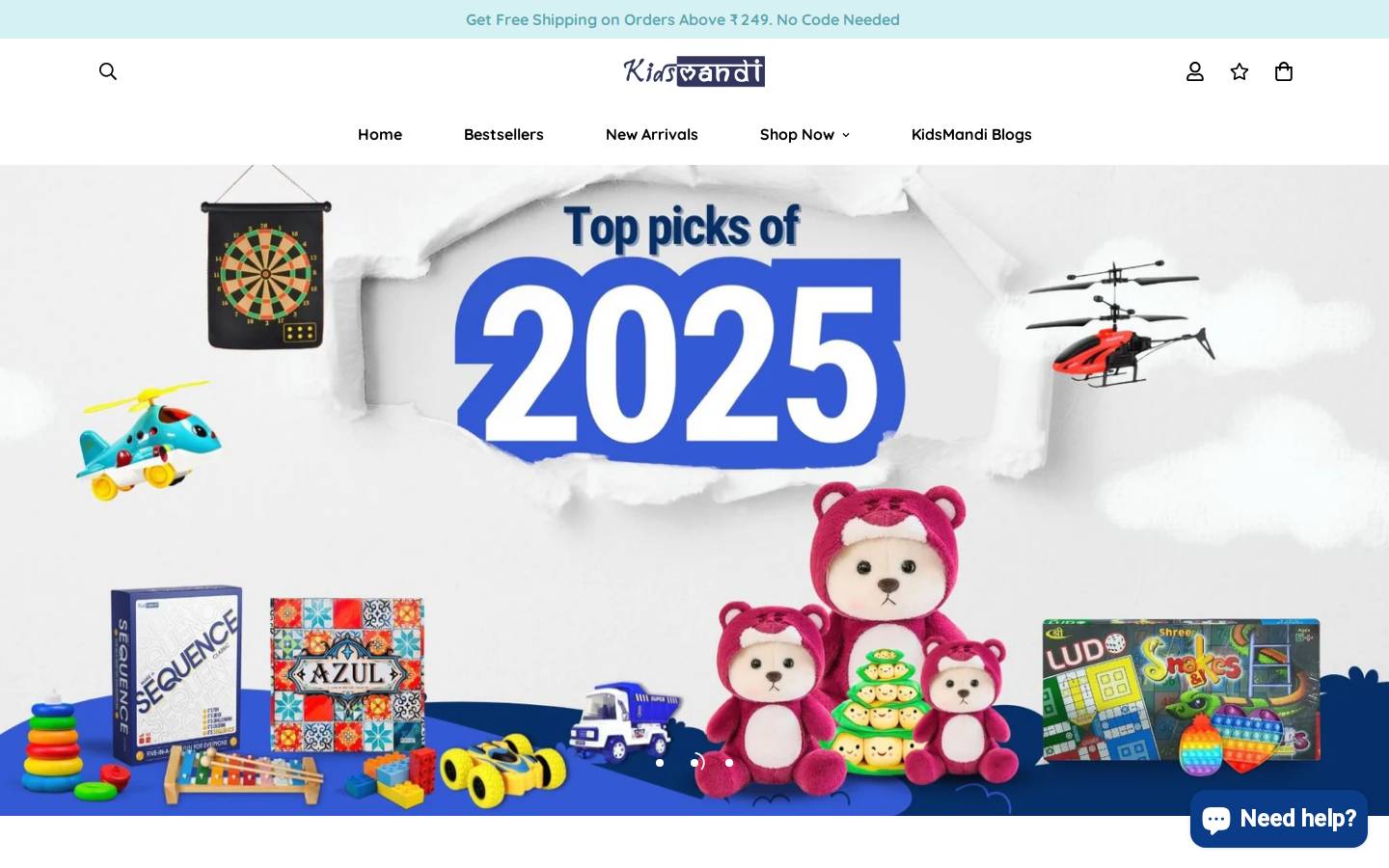 kidsmandi.com homepage screenshot