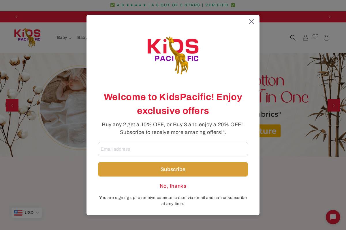 kidspacific.com homepage screenshot
