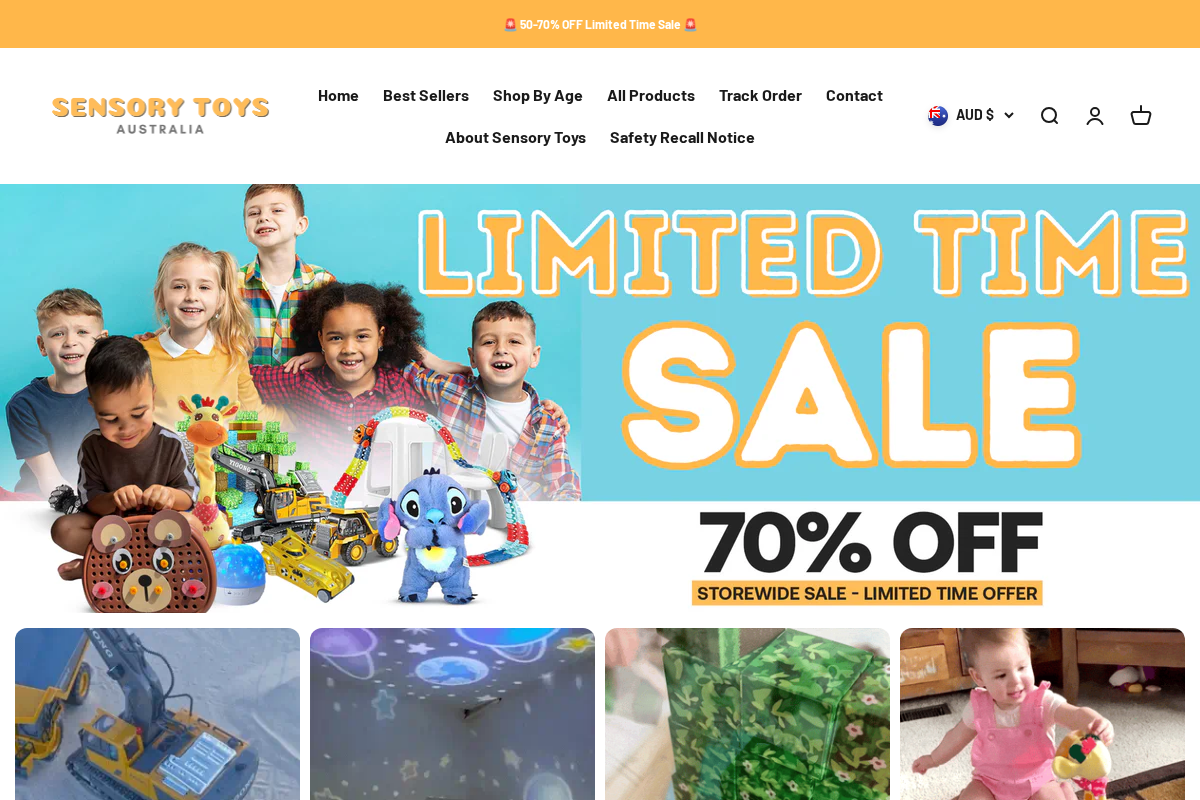 Kidssensorytoys homepage screenshot