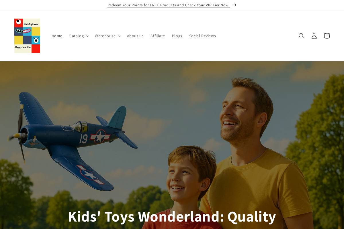 Kidstoylover homepage screenshot