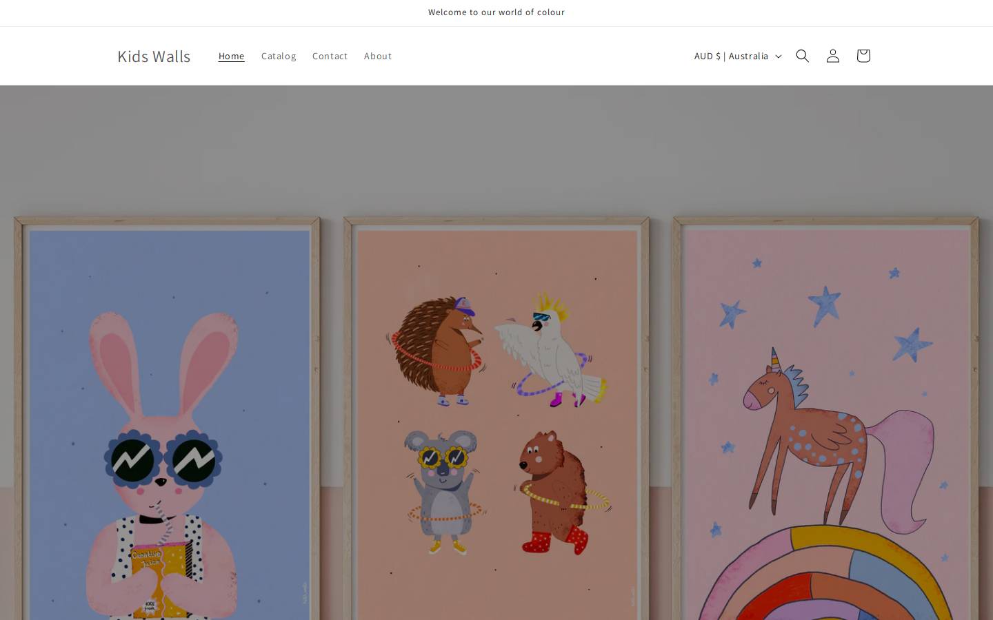 kidswalls.com.au homepage screenshot