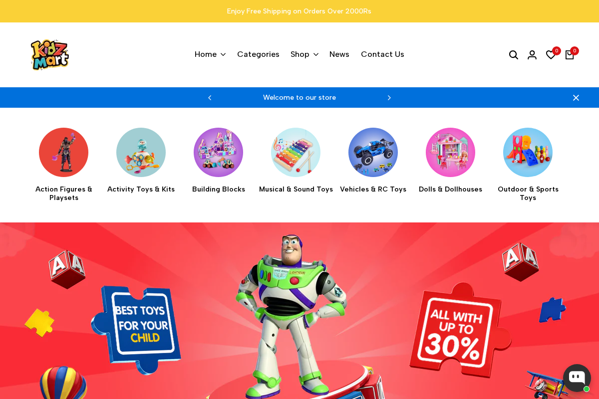 KIDZMART homepage screenshot