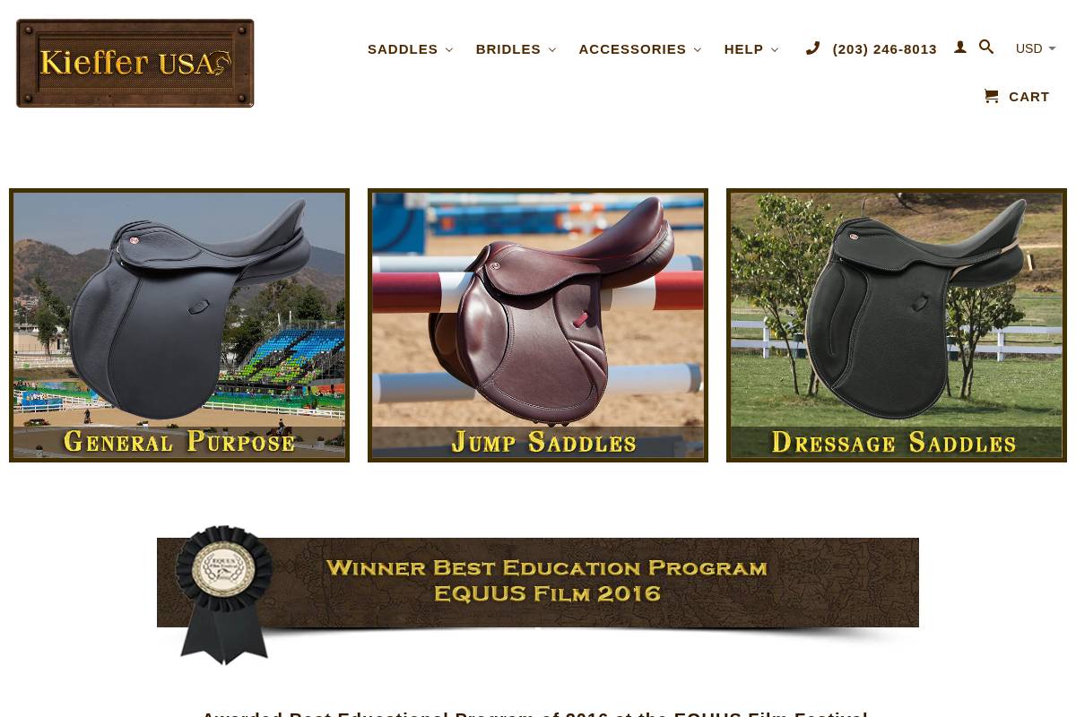 KIEFFERUSA.com homepage screenshot