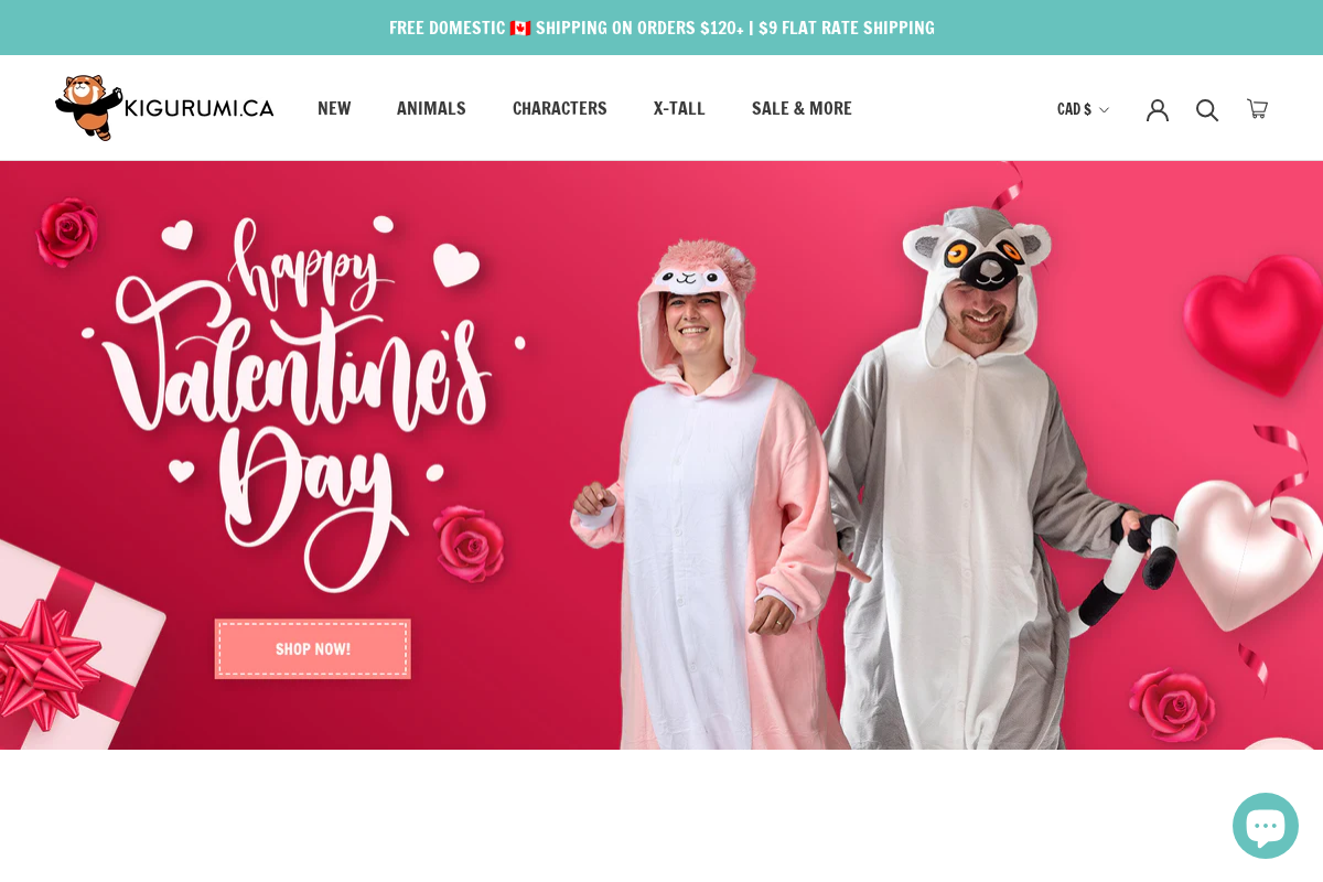 Kigurumi.ca homepage screenshot