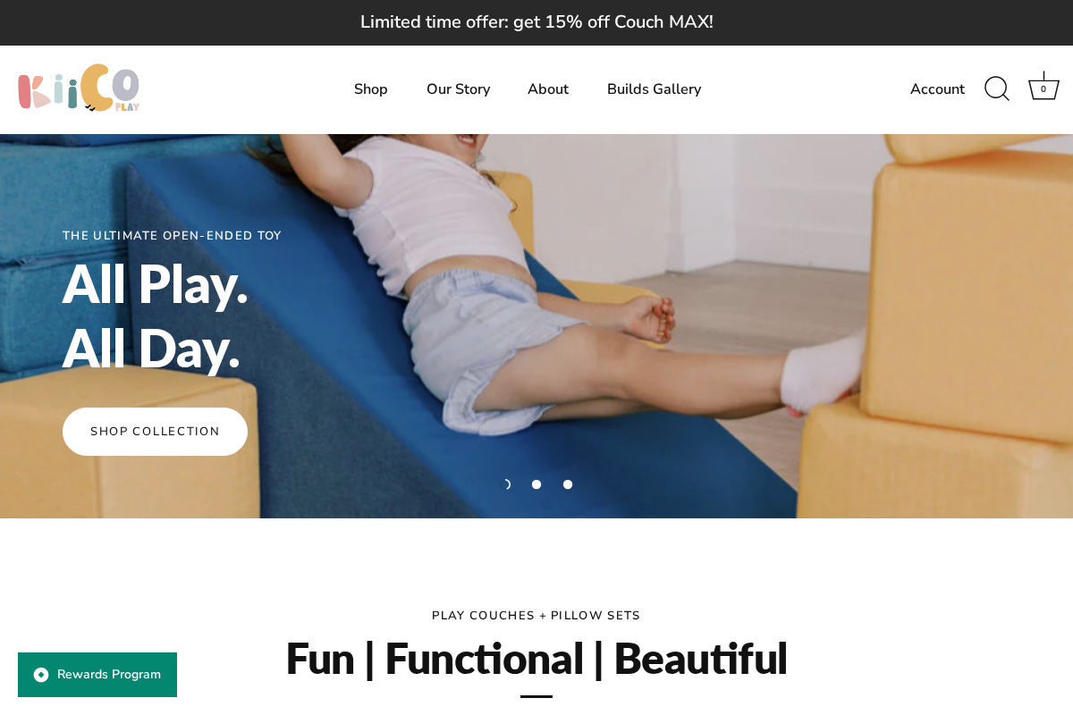 KiiCo Play homepage screenshot