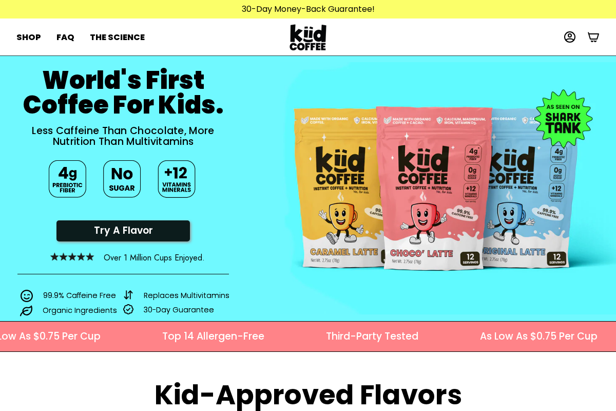 kiidcoffee.com homepage screenshot